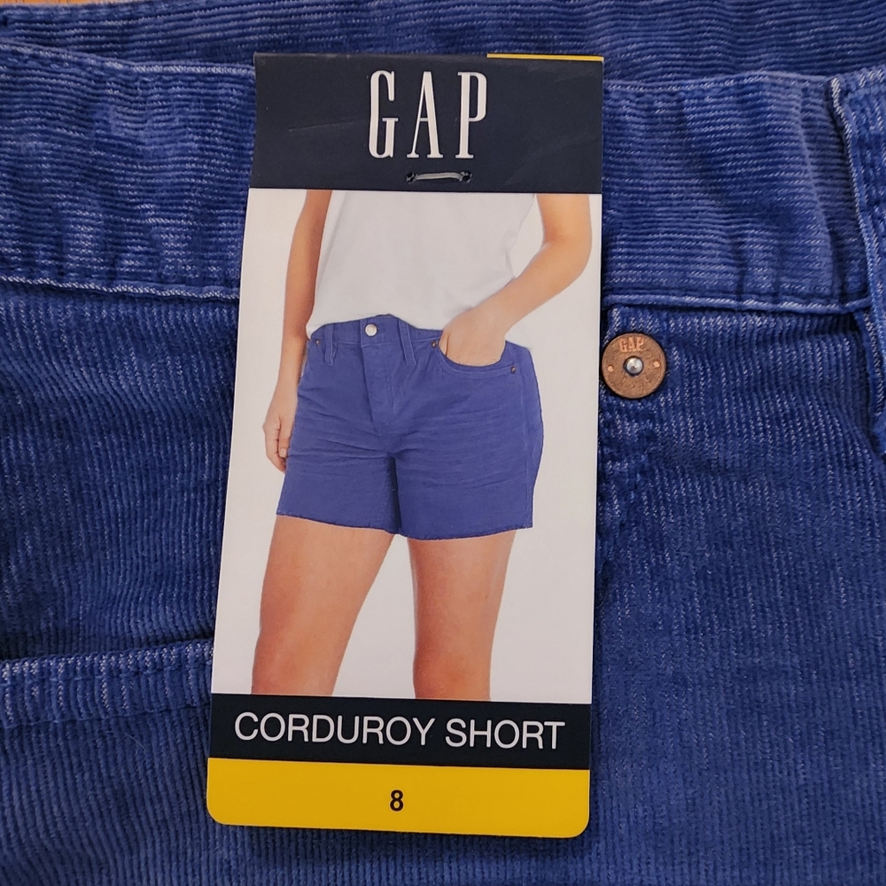 GAP Women's Dark Blue Corduroy Jean Shorts. Size 8 NWT - Picture 5 of 5